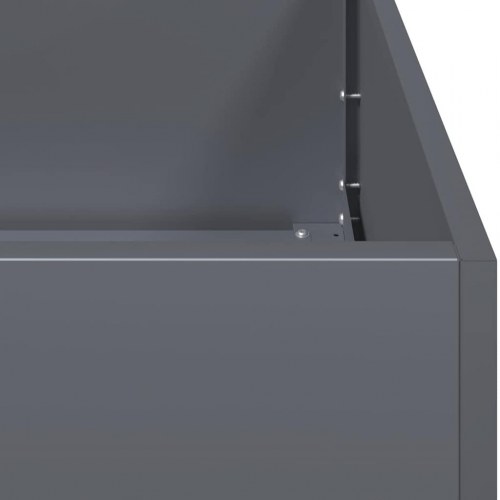 Plantekasse 100 × 100 × 30 cm i stål - antracitgrå