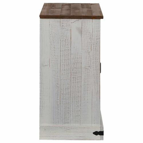 Skænk HALDEN med skydedør 80x40x80 cm massivt træ hvid