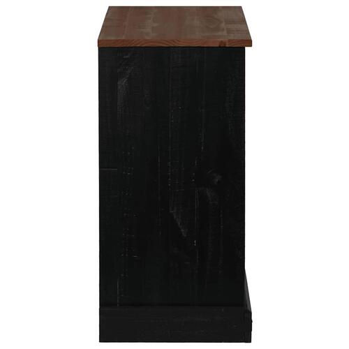 Skænk HALDEN med skydedør 80x40x80 cm massivt træ sort