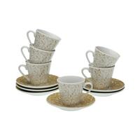 Sæt med 6 kopper og underkopper Versa Serpentine Porcelæn