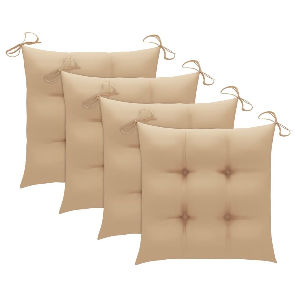 Stolehynder 4 stk. 50x50x7 cm oxfordstof beige