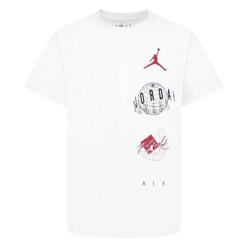 Børne Kortærmet T-shirt Nike JDB AIR GLOBE JORDAN SS TEE 95D121 001 Hvid 16 år