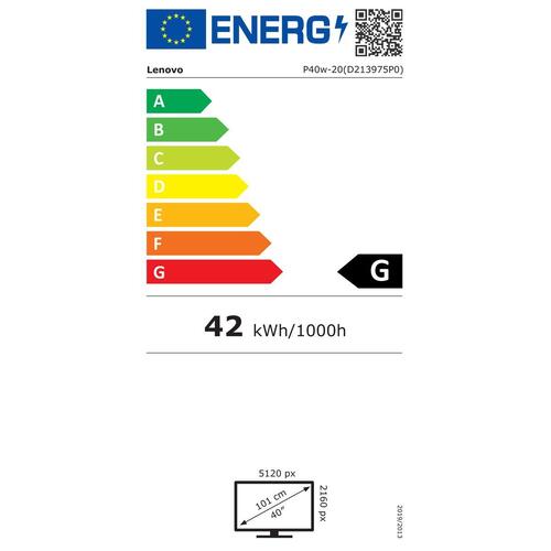 Skærm Lenovo 62C1GAT6EU 39,7" 5K Ultra HD