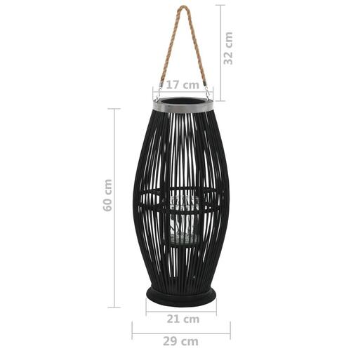 Hængende lanterneholder bambus 60 cm sort