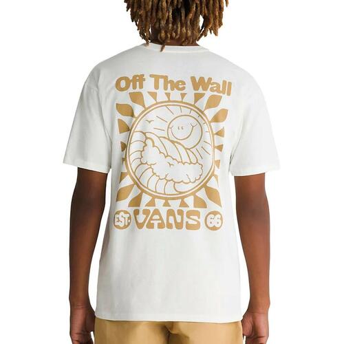 Kortærmet T-shirt til Mænd Vans SUN AND SURF SS TEE VN000G5KFS81 Hvid M