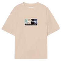 Kortærmet T-shirt til Mænd Jack & Jones JORPORTLAND BLOCK BRANDING SS CN LN 12262662 Beige XL