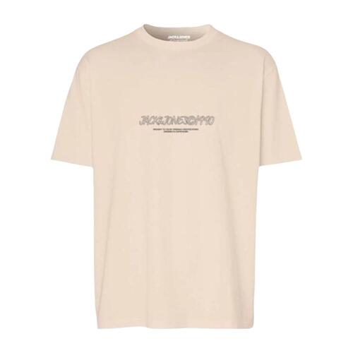 Kortærmet T-shirt til Mænd Jack & Jones JORBRONX TEE SS CREW NECK FST 12263936 Beige XXL