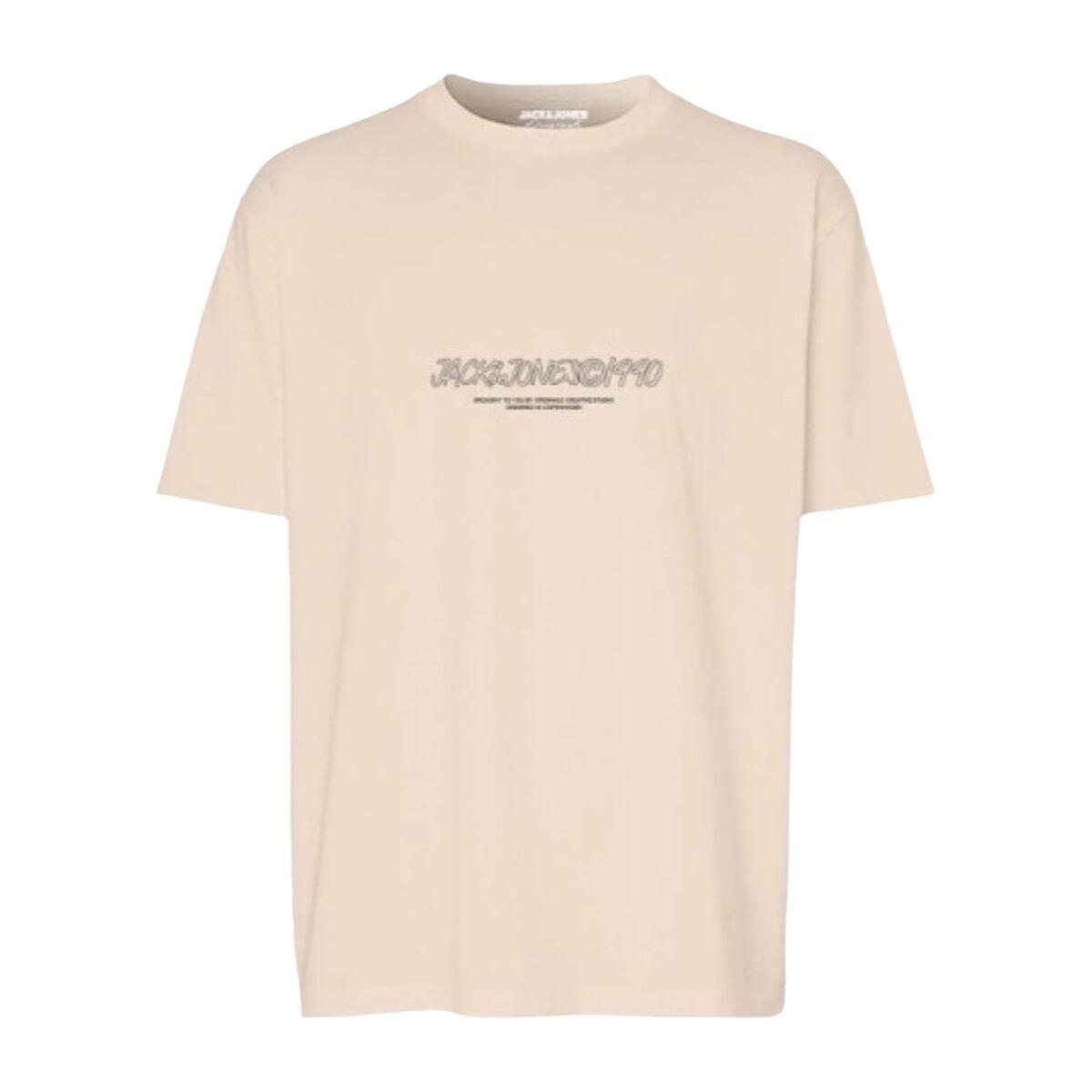 Kortærmet T-shirt til Mænd Jack & Jones JORBRONX TEE SS CREW NECK FST 12263936 Beige XXL