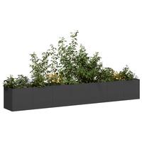 Plantekasse sort 280x40x40 cm koldvalset stål