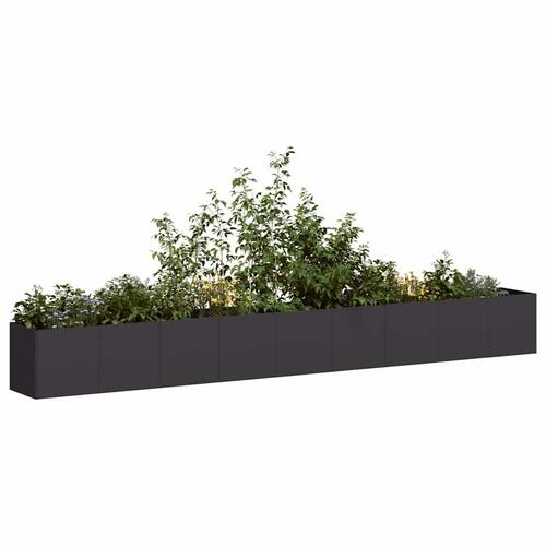 Plantekasse sort 360x40x40 cm koldvalset stål
