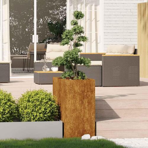 Plantekasse rustfarvet 40x80x80 cm forvitringsstål