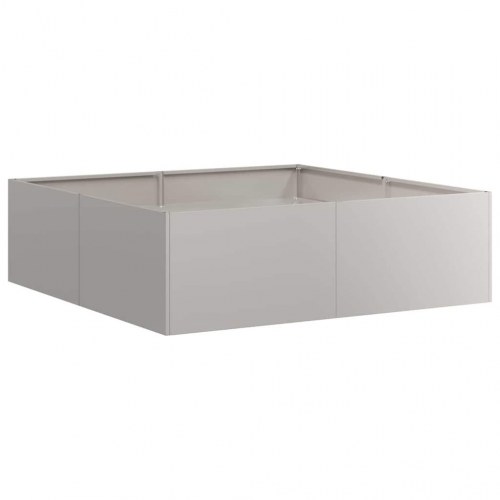 Plantekasse i cortenstål - rustfarvet 100 × 100 × 30 cm, åben bund