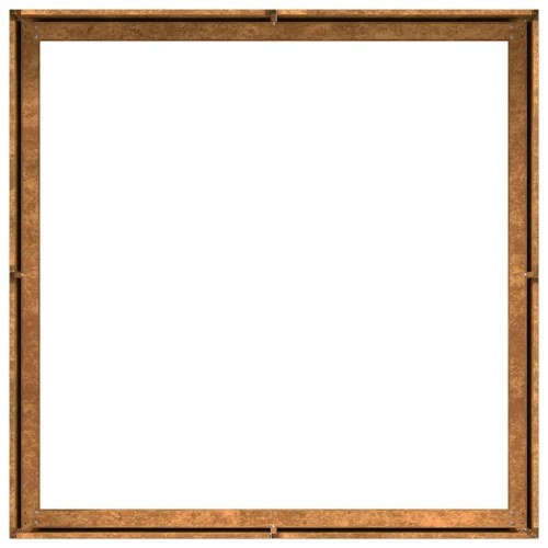 Plantekasse i cortenstål - rustfarvet 100 × 100 × 30 cm, åben bund