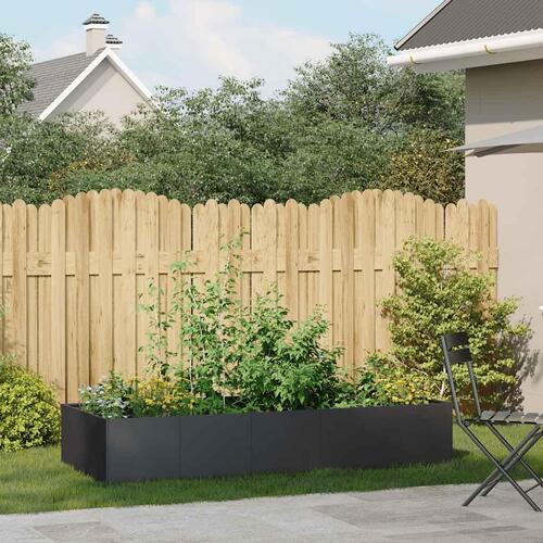 Plantekasse 200x80x40 cm stål sort