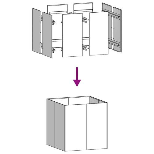 Plantekasse 80x80x80 cm stål sort