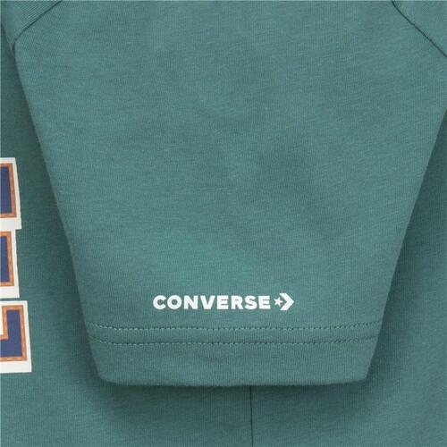 Børne Kortærmet T-shirt Converse Script Sneaker Gfx Sse Cyan 13-15 år