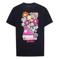 Børne Kortærmet T-shirt Converse Boyfriend Graphicrt Sort 13-15 år