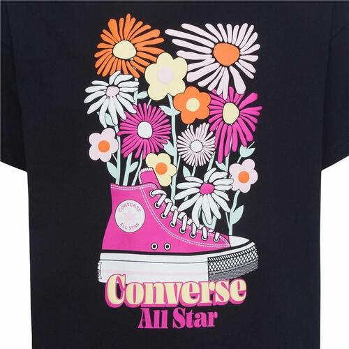 Børne Kortærmet T-shirt Converse Boyfriend Graphicrt Sort 13-15 år