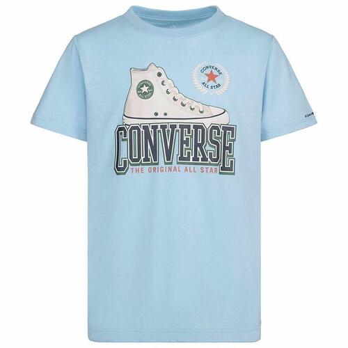 Børne Kortærmet T-shirt Converse Script Sneaker Gfx Himmelblå 13-15 år