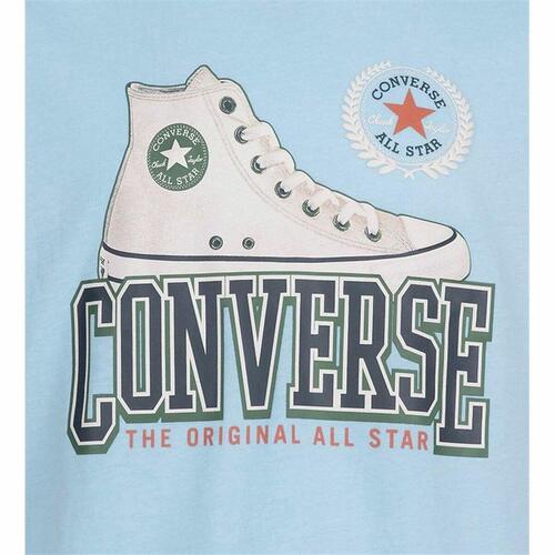Børne Kortærmet T-shirt Converse Script Sneaker Gfx Himmelblå 13-15 år