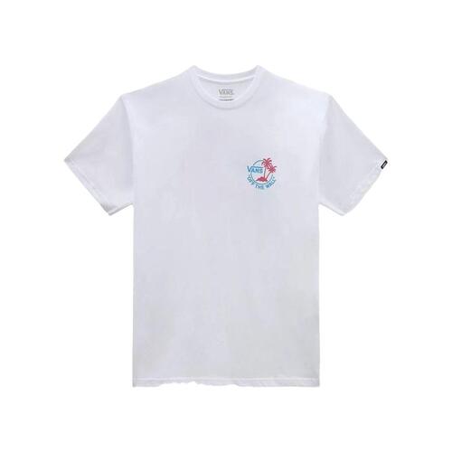 Kortærmet T-shirt til Mænd Vans Classic Mini Dual Palm Hvid XL