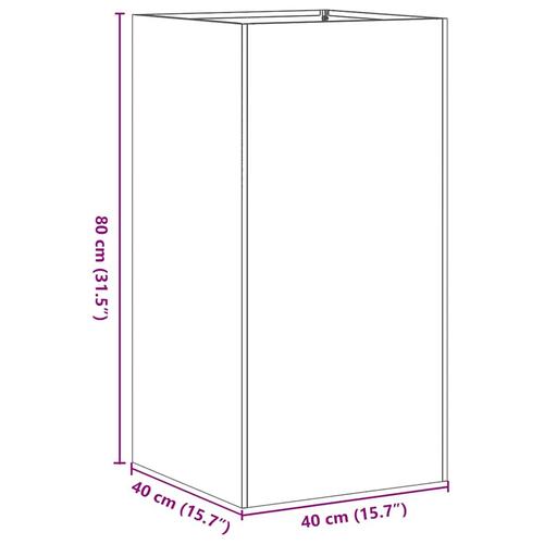 Plantekasse 40x40x80 cm koldvalset stål sort