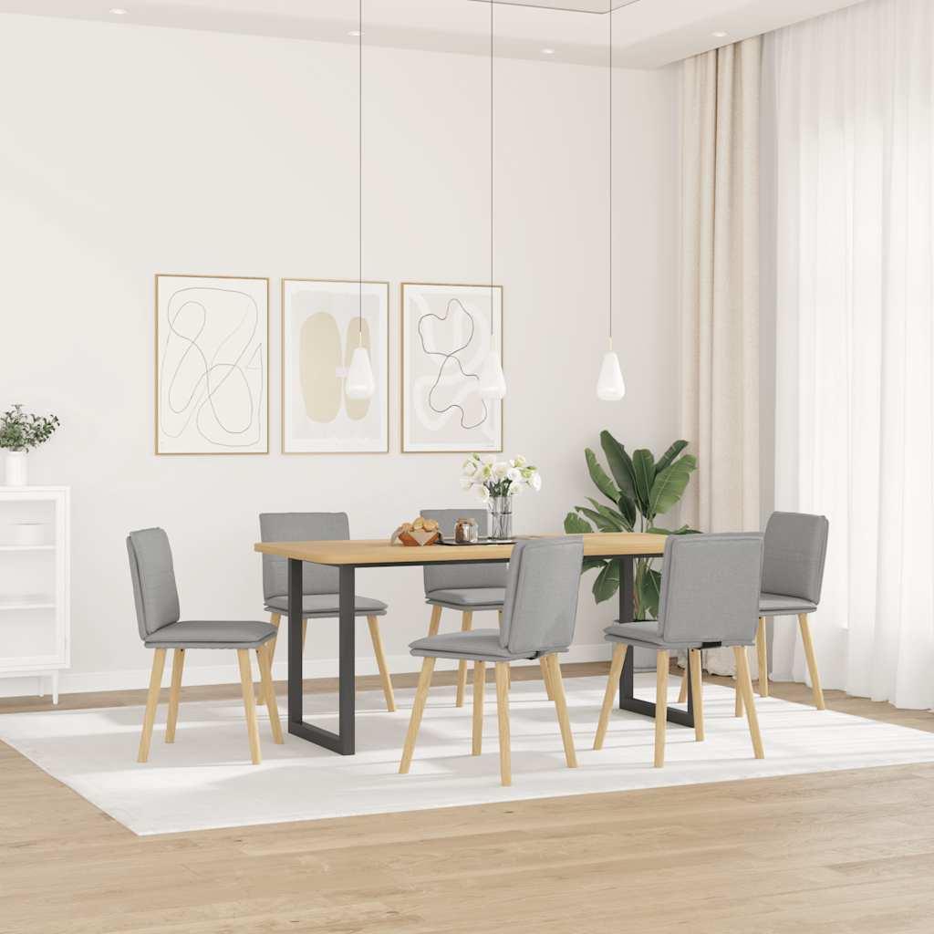 Spisebordsstole 6 stk. stof sky grå