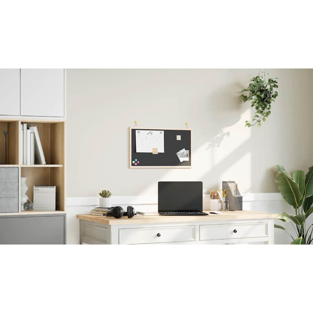 vidaXL tavle med ramme af massivt fyrretræ sort 60x40 cm