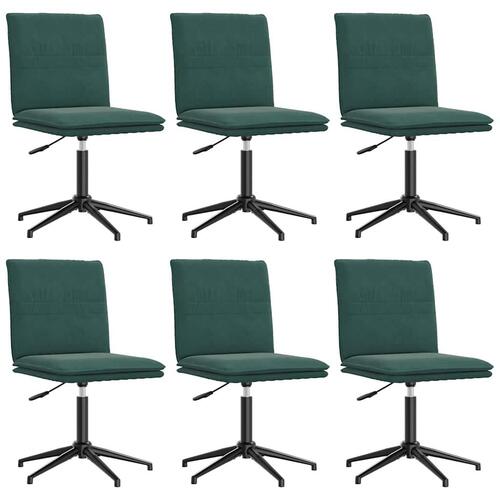 Spisebordsstole 6 stk. velour mørkegrøn