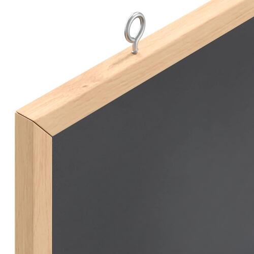 Kridttavle med ramme af massivt fyrretræ 100x55 cm sort