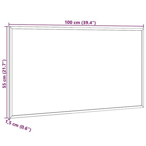 Kridttavle med ramme af massivt fyrretræ 100x55 cm sort
