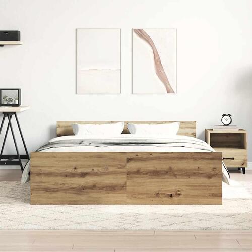 Sengestel uden madras 140x190cm konstrueret træ kunsteg