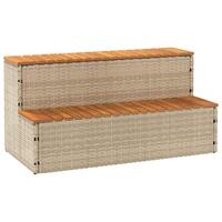 Spakant 100x50x50,5 cm polyrattan og massivt akacietræ beige