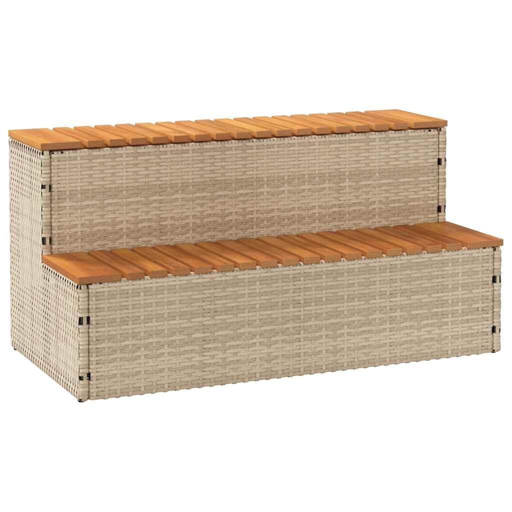 Spakant 100x50x50,5 cm polyrattan og massivt akacietræ beige