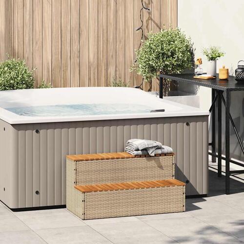 Spakant 100x50x50,5 cm polyrattan og massivt akacietræ beige