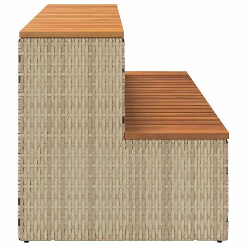 Spakant 100x50x50,5 cm polyrattan og massivt akacietræ beige