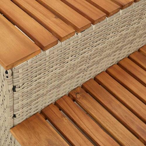 Spakant 100x50x50,5 cm polyrattan og massivt akacietræ beige