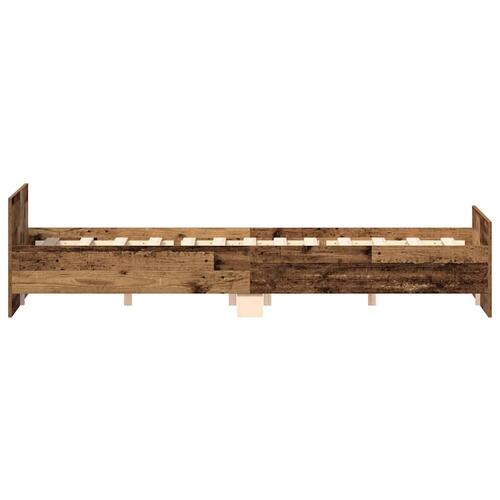 Sengestel uden madras 135x190cm konstrueret træ antikt træ