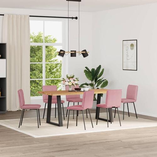 Spisebordsstole 6 stk. velour lyserød