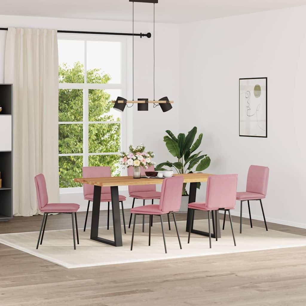 Spisebordsstole 6 stk. velour lyserød
