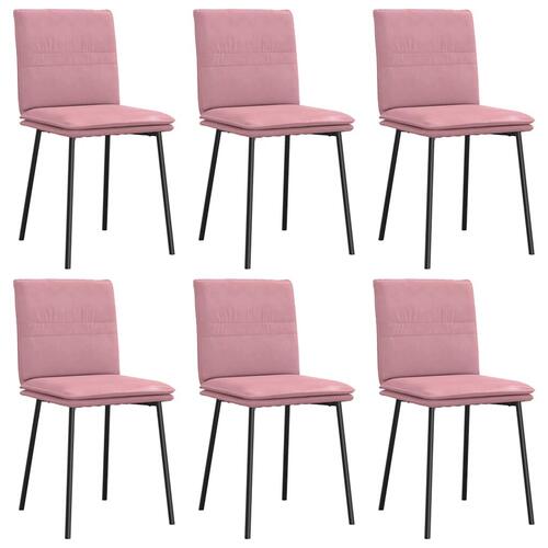 Spisebordsstole 6 stk. velour lyserød