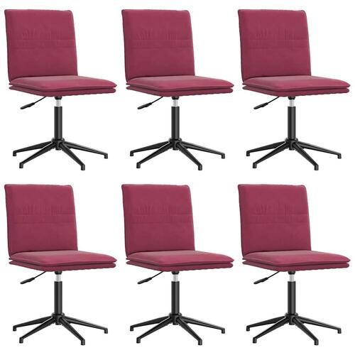 Spisebordsstole 6 stk. velour vinrød