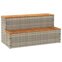 Spakant 100x50x50,5 cm polyrattan og massivt akacietræ lysegrå