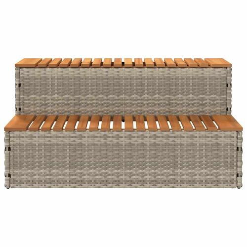 Spakant 100x50x50,5 cm polyrattan og massivt akacietræ lysegrå
