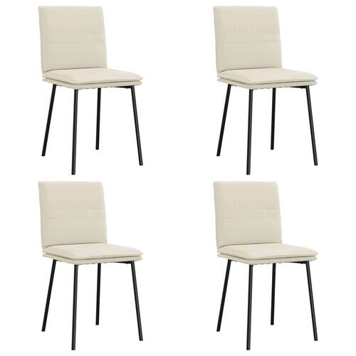 Spisebordsstole 4 stk. velour cremefarvet