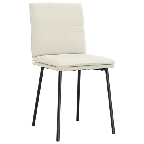 Spisebordsstole 4 stk. velour cremefarvet