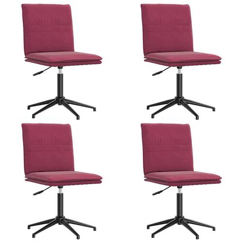 Spisebordsstole 4 stk. velour vinrød