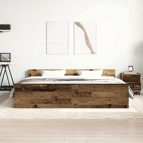 Sengestel uden madras 180x200 cm konstrueret træ antikt træ