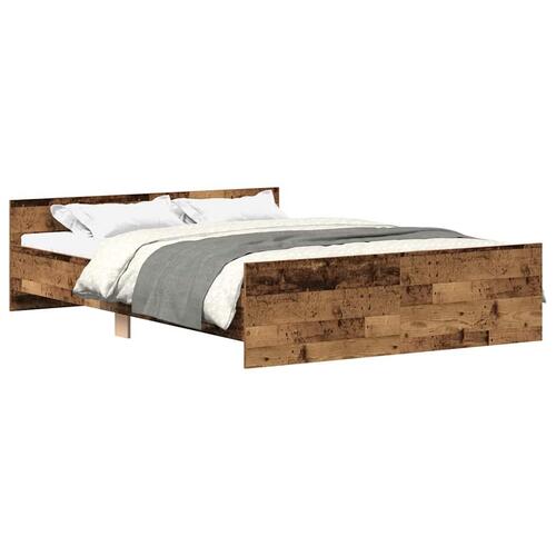 Sengestel uden madras 120x190cm konstrueret træ antikt træ