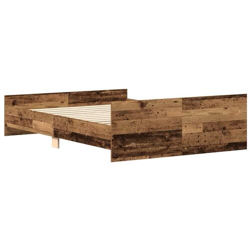 Sengestel uden madras 120x190cm konstrueret træ antikt træ